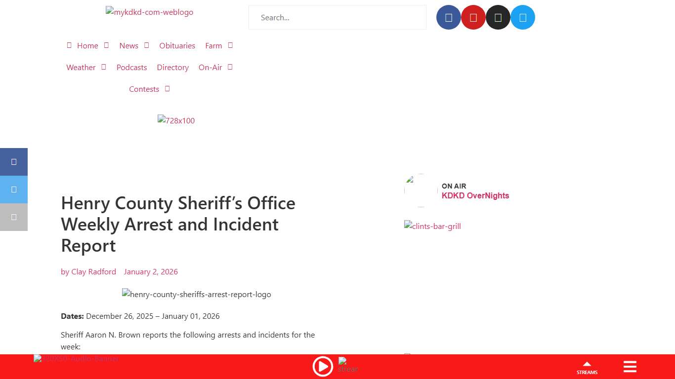 Henry County Sheriff's Office Weekly Arrest and Incident Report | myKDKD.com | myKDKD.com