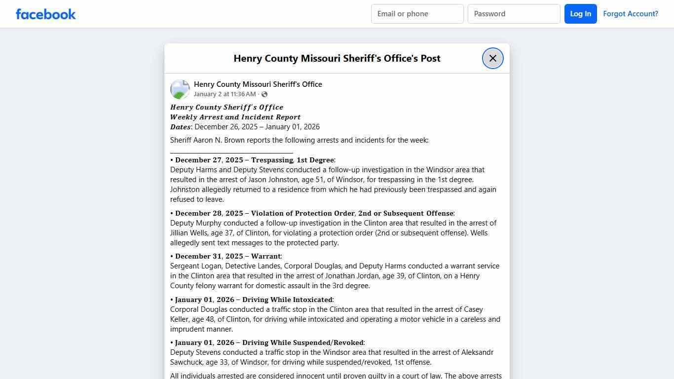 𝑯𝒆𝒏𝒓𝒚 𝑪𝒐𝒖𝒏𝒕𝒚... - Henry County Missouri Sheriff's Office | Facebook