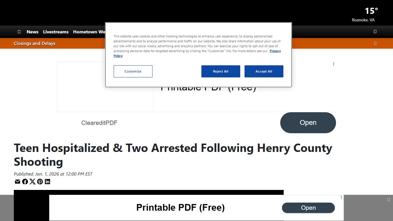Teen Hospitalized & Two Arrested Following Henry County Shooting